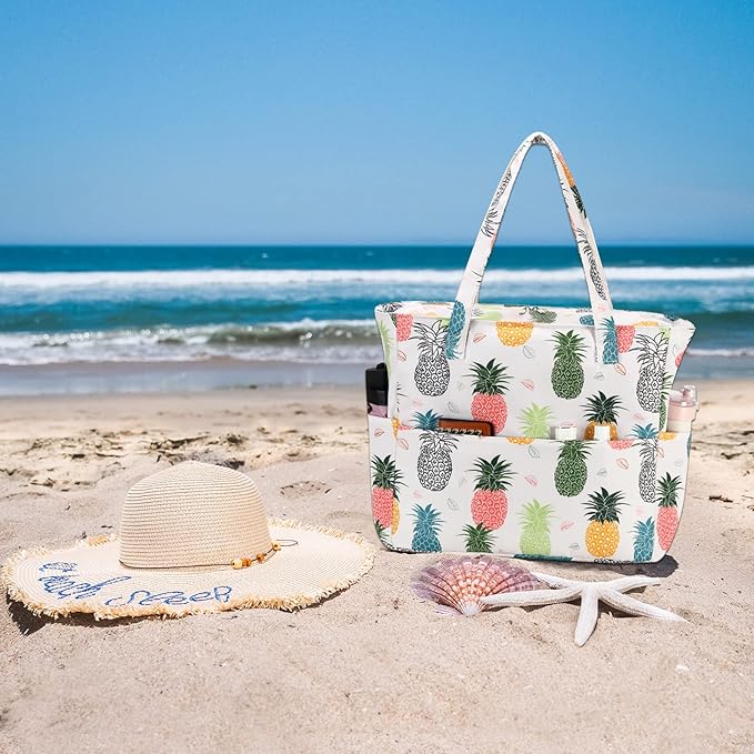 Waterproof Beach Tote Pool Bags for Women Ladies Extra Large Gym Tote Carry On Bag With Wet Compartment for Weekender Travel