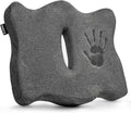 SUTERA Proper Posture Seat Cushion for Office Chair or Car Seat, Superior Memory Foam for Support and Back Pain Relief, Rubber Grips Underneath to Prevent Shifting (17.7x16x4.3 inches)