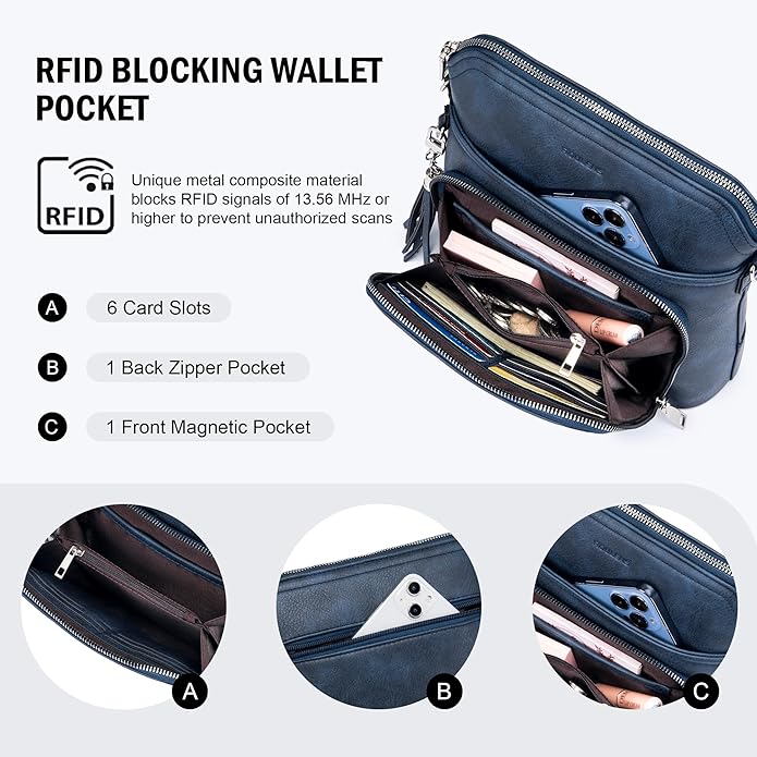 Crossbody Purse for Women,Lightweight Medium Crossbody Bag Soft Leather Women's Shoulder Handbags with Tassel