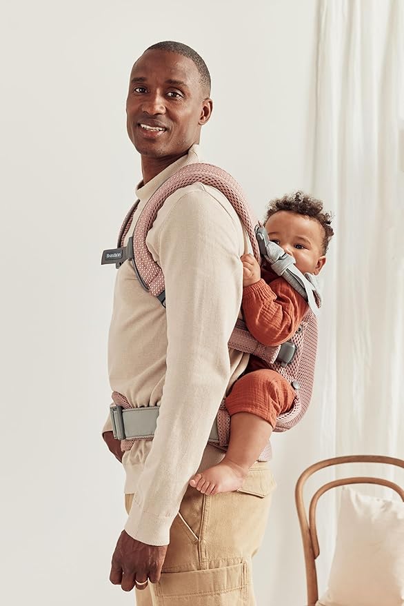 BabyBjörn Baby Carrier Harmony, Dusty Pink, 3D Mesh | 3-in-1 Ergonomic Baby Carrier; Newborn, Facing-in, Outward-Facing, and Back Carrying Positions Supported (7-40 lbs), Newborn to Toddler