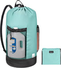 BALEINE 150L Laundry Bag Backpack, 900D Oxford Fabric Large Travel Laundry Bags with Shoulder Straps and 2 Mesh Pockets for College Dorm, Apartment, Laundromat (Sky Blue, 150L)