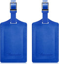 Travelambo Luggage Tags for Suitcases Faux Leather Privacy Protection 2 Pack Bag Tags Travel Accessories Essential, Fresh Blue