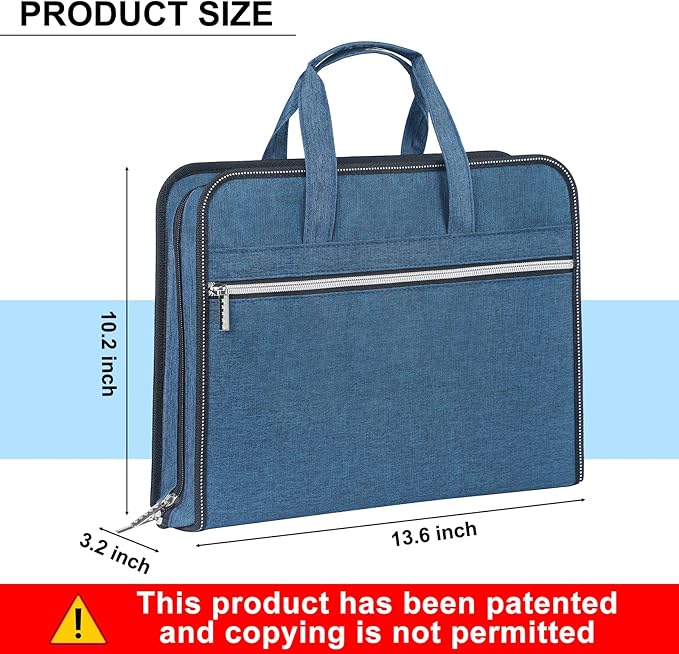 SEEKIND Accordian File Organizer with Handle,26 Pockets Expanding File Folder, Portable Cloth Document Organizer Accordion File Keeper for Letter Size / A4 File, for Office, School-Teal