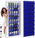 Unjumbly Over the Door Shoe Organizer with 40 Large Breathable Mesh Pockets, Space Saving Shoe Holder, Hanging Shoe Rack for Entryway Bedroom Closet Storage (Navy Blue, 40 Pockets)