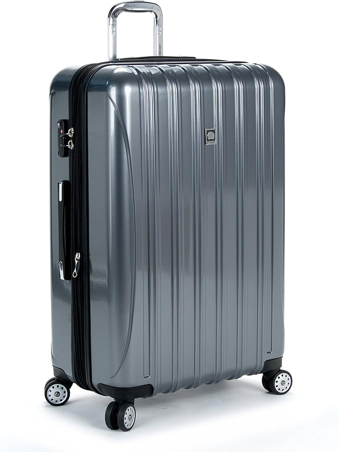 Delsey Luggage Aero 3 Piece Set (21"/25"/29") Spinner Suitcase (Platinum)