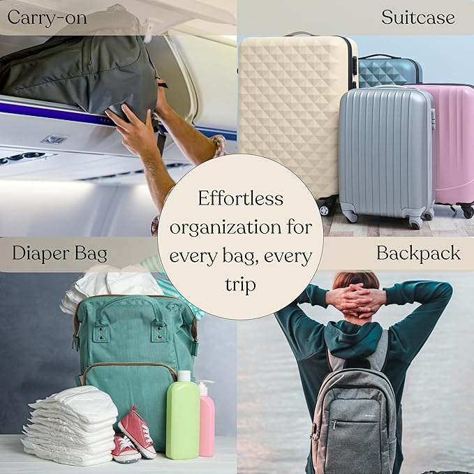 9 Set Packing Cubes - Suitcase Organizer, Cute Packing Cubes, Travel Bags Organizer for Luggage with Hanging Toiletry and Shoe Bag, Travel Essentials for Women, Men and Kids -Gingham