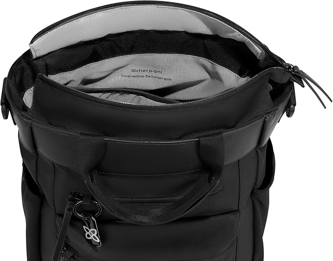 Sherpani Soleil, Anti Theft Convertible Backpack, 3 in 1 Tote Bag, Cross Body Purse, 18L Travel Backpack, Travel Gifts for Women, RFID Protection, Fits 13” Laptop (Carbon Lite)