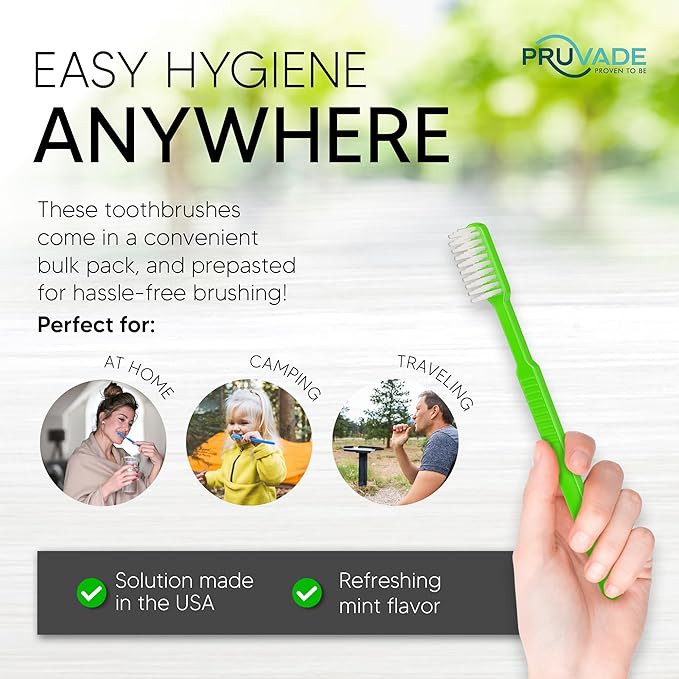 144 Pack Disposable Toothbrushes with Toothpaste, Built in - Prepasted Toothbrushes Individually Wrapped |Single Use Waterless Tooth Brush with Soft Bristles for Hotel, Camping, Travel
