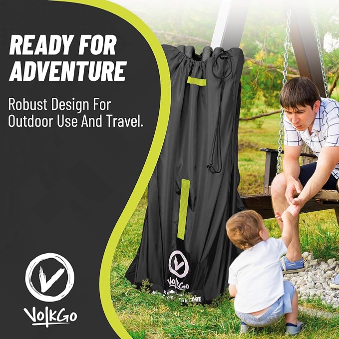 V VOLKGO Super Extra Large Stroller Bag for Airplane with Padded Backpack Shoulder Straps, Double Stroller Cover for Air Travel, Jogger & Carrier - Fits All, Gate Check Bag, Waterproof Travel Cover.