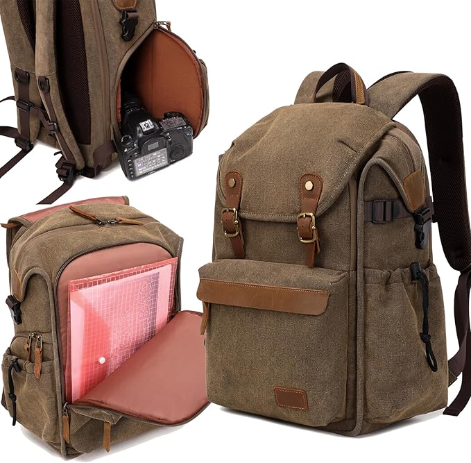 Camera backpack ; Professional UAV Camera bag ;Backpack Large Capacity Photography Canvas backpack camera bag（grey）
