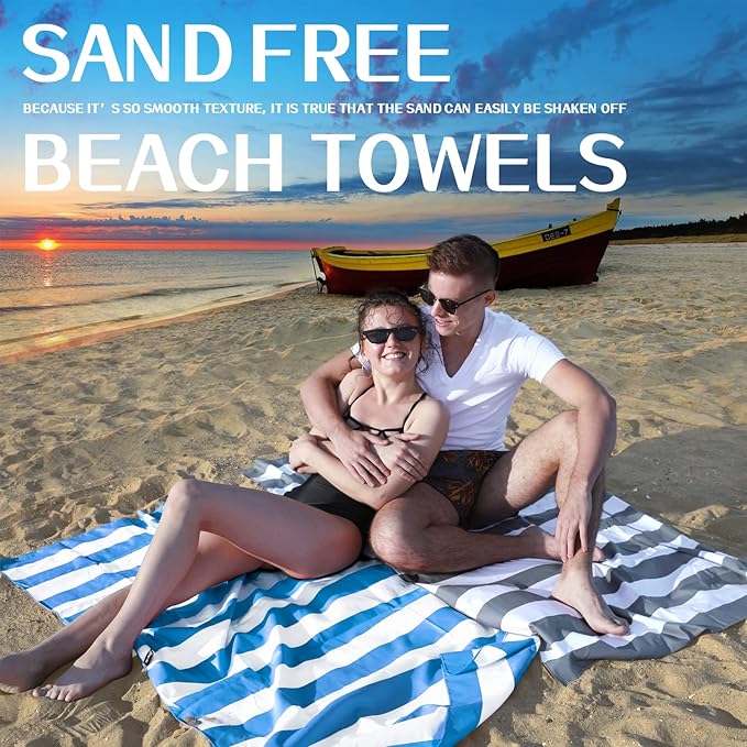 Your Choice Microfiber Quick Dry Sand-Free Beach Towel for Adults & Kids (67x35 Inch, 60x30 Inch) - Oversized, Compact, Lightweight, Absorben