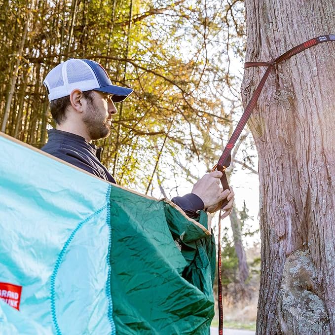 Grand Trunk ROVR Hanging Hammock Chair – Superlight & Packable with 10’ Suspension Straps, Durable Parachute Nylon for Camping, Backyard, & Travel – Navy/Ocean Blue