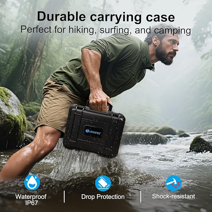 Lekufee Waterproof Hard Case Compatible with Gopro Hero 13/12/11/10/9/8/Media Mod/Gopro Volta/Creator Edition/Action Camera and Accessories(Case Only)