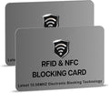 SaiTech IT 2 Pack RFID Blocking Cards, One Card Protects Entire Wallet Purse For Men & Women, NFC Contactless Bank Debit Credit Card Protector ID ATM Guard Card – Grey