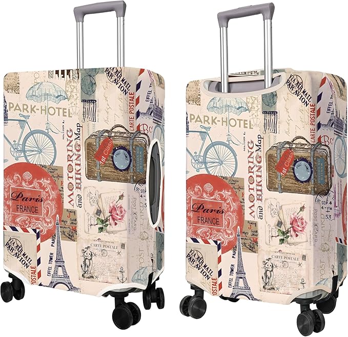 Travel Luggage Cover Suitcase Protector Fits 18-32 Inch Wheel Covers PatternedTravel Related Items Flower Luggage Protector Elastic S