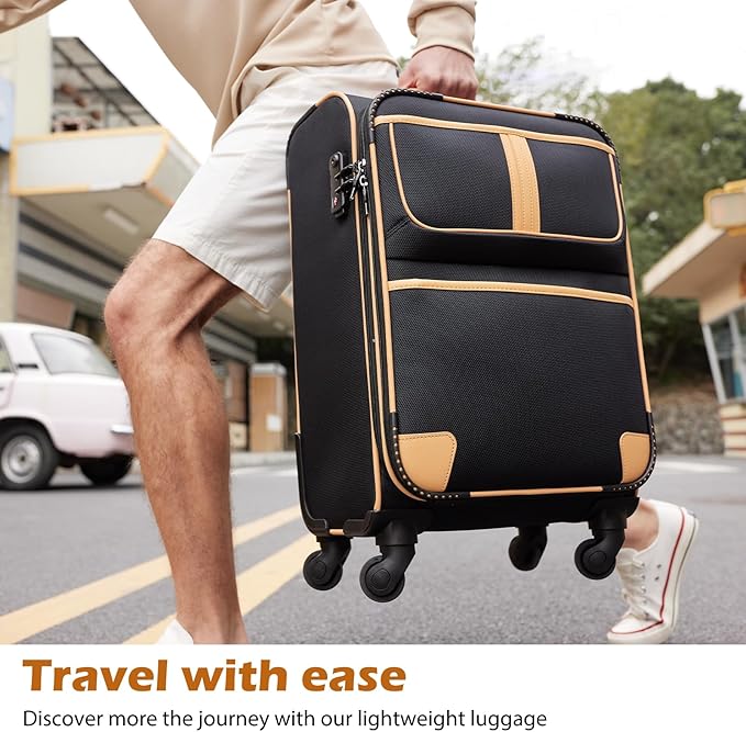 Coolife Luggage 5 Piece Set Suitcase Expandable TSA lock spinner softshell