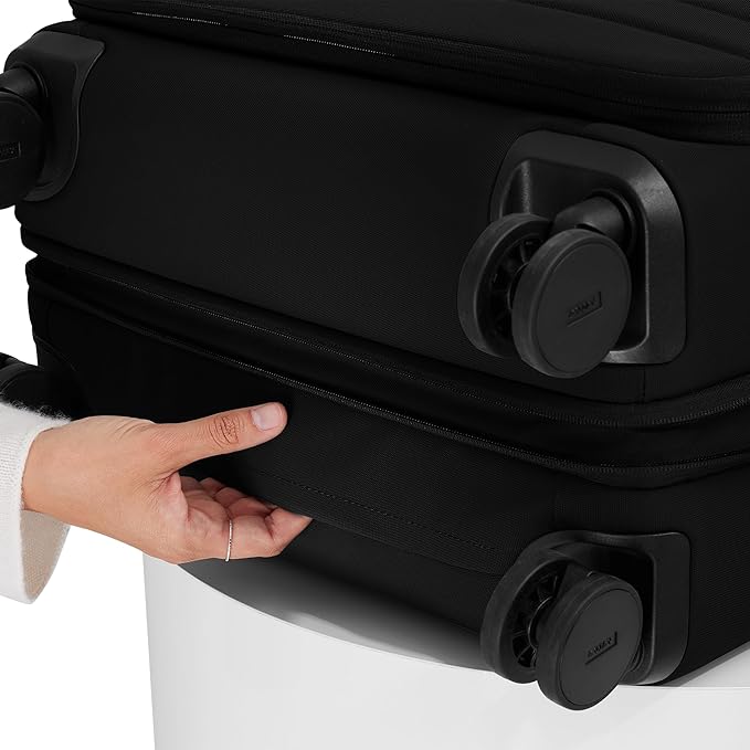 Away Softside Medium Checked Suitcase, 26 Inch Lightweight, Expandable Luggage For Men & Women, Durable Nylon Exterior, TSA Approved Lock, Idea1 For Trips 1-2 Weeks, Jet Black