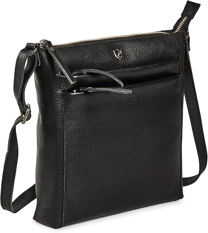 Small Soft Genuine Leather Crossbody Purse Women’s Sling Crossover Shoulder Travel Handbag with Triple Zipper