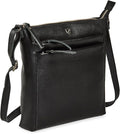 Small Soft Genuine Leather Crossbody Purse Women’s Sling Crossover Shoulder Travel Handbag with Triple Zipper