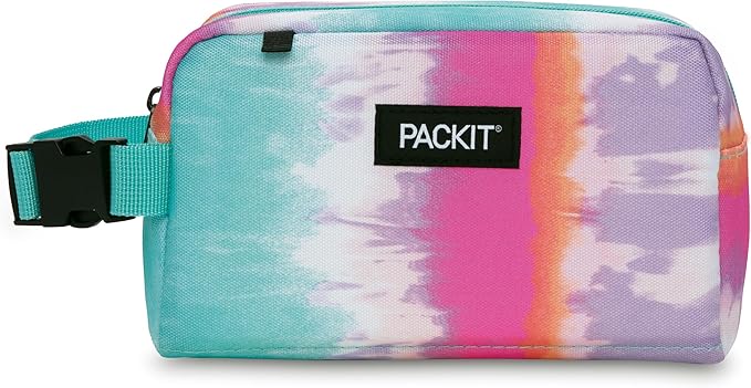 PackIt Freezable Snack Box, Tie Dye Sorbet, Built with ECOFREEZE Technology, Collapsible, Reusable, Zip Closure with Buckle Handle, Great for All Ages and Fresh Snacks on the go