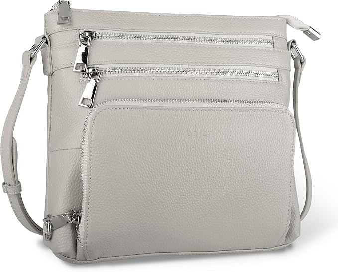 befen Genuine Leather Crossbody Bags for Women, Lightweight Medium Anti-Theft Shoulder Purse with Built in RFID Wallet