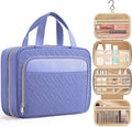 HOTOR Travel Toiletry Bag for Women & Men, Waterproof Makeup Bag with Hanging Hook and Multiple Pockets, Cosmetic Bags for Women, Travel Essentials, 12.6'' x 4.3'' x 9.9'', Aegean-Blue