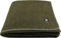 EKTOS 100% Virgin Wool Blanket, 90" x 66", Hunting Gear, Better Than Military Surplus (Olive Green, Twin Size)