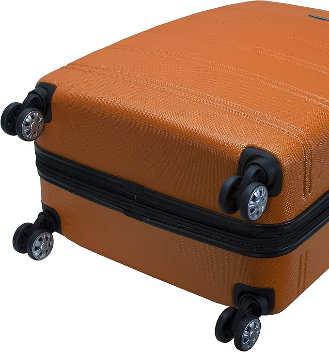 Rockland Melbourne Hardside Expandable Luggage with Spinner Wheels, Orange, 2 Piece (20/28)
