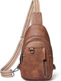 7L Sling Bag for Women Men Leather Small Sling Backpack Daypack Anti Theft Fanny Pack Crossbody Purse Travel