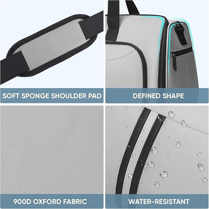 BALEINE Convertible Garment Bag with Shoe Compartment, 2 in 1 Carry on Garment Duffle Bags for Travel, Suit Bag for Men Women (Gray)