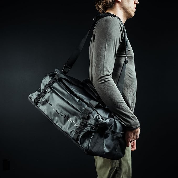Eberlestock Hyllus Duffel Bag for Men - Durable, Water-Resistant, Small Men's Duffle Bag with Zipper Pockets, Ideal for Travel & Gym, Tactical Gear Bag, Hunting, Fishing, Camping - Military Green, 65L