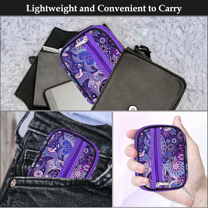 Serfeymi Weekly Travel Pill Organizer Case for Purse with Removable 7 Day Box, Fashionable Pill Container for Medicine, Vitamin, Supplement - Purple 01