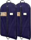 BALEINE 2PK Heavy Duty Garment Bag with Shoe Storage Travel Bag for Dresses, Suit, Coats Travel Essential (43", Blue)