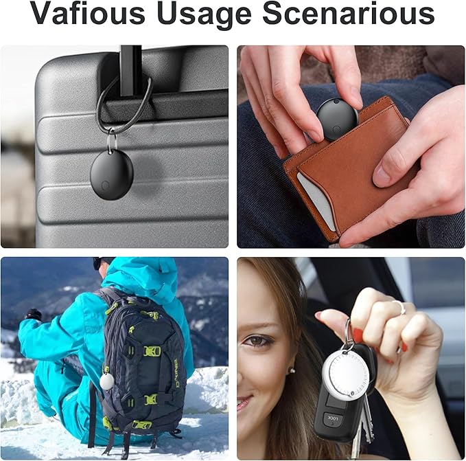 Air Tracker Tag-2 Pack, Pet Trackers, Item Locator Tags Works with Apple Find My | iOS Only | 2 Different Cases | Replaceable Battery | Water-Resistant | Item Finder for Key, Luggage, Backpack, Bike