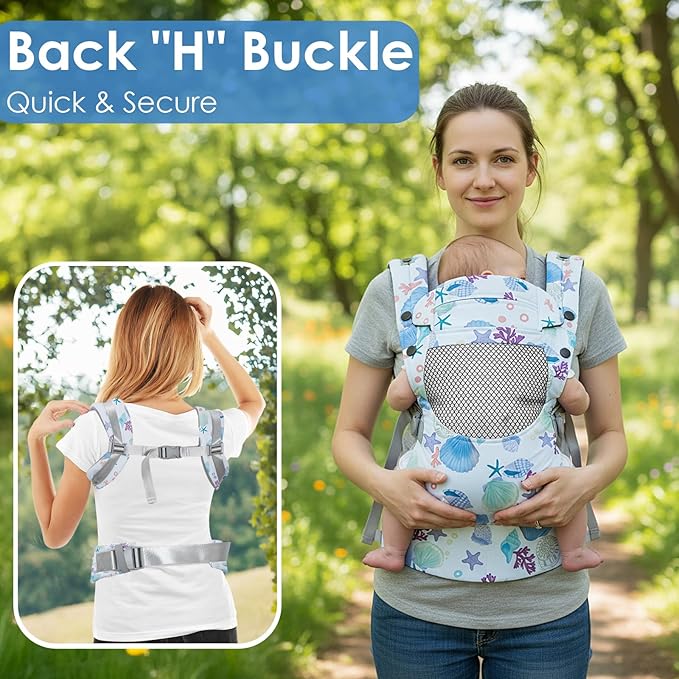 Newborn Baby Front Carrier Backpack, Toddler Baby Body Carrier, 7-66 Lbs Ergonomic Design, Lumbar Support, Lightweight