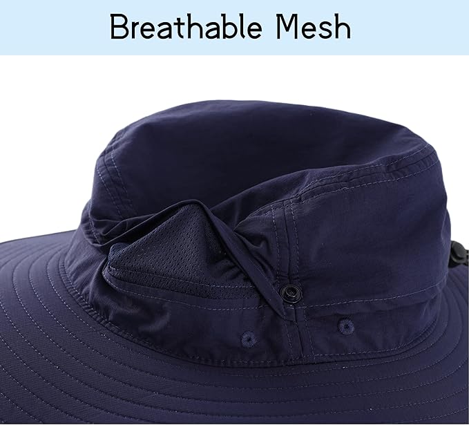Connectyle Sun Hat for Men Women Outdoor UV Protection Safari Hat for Fishing Hiking Gardening Breathable Cowboy Hat UPF50