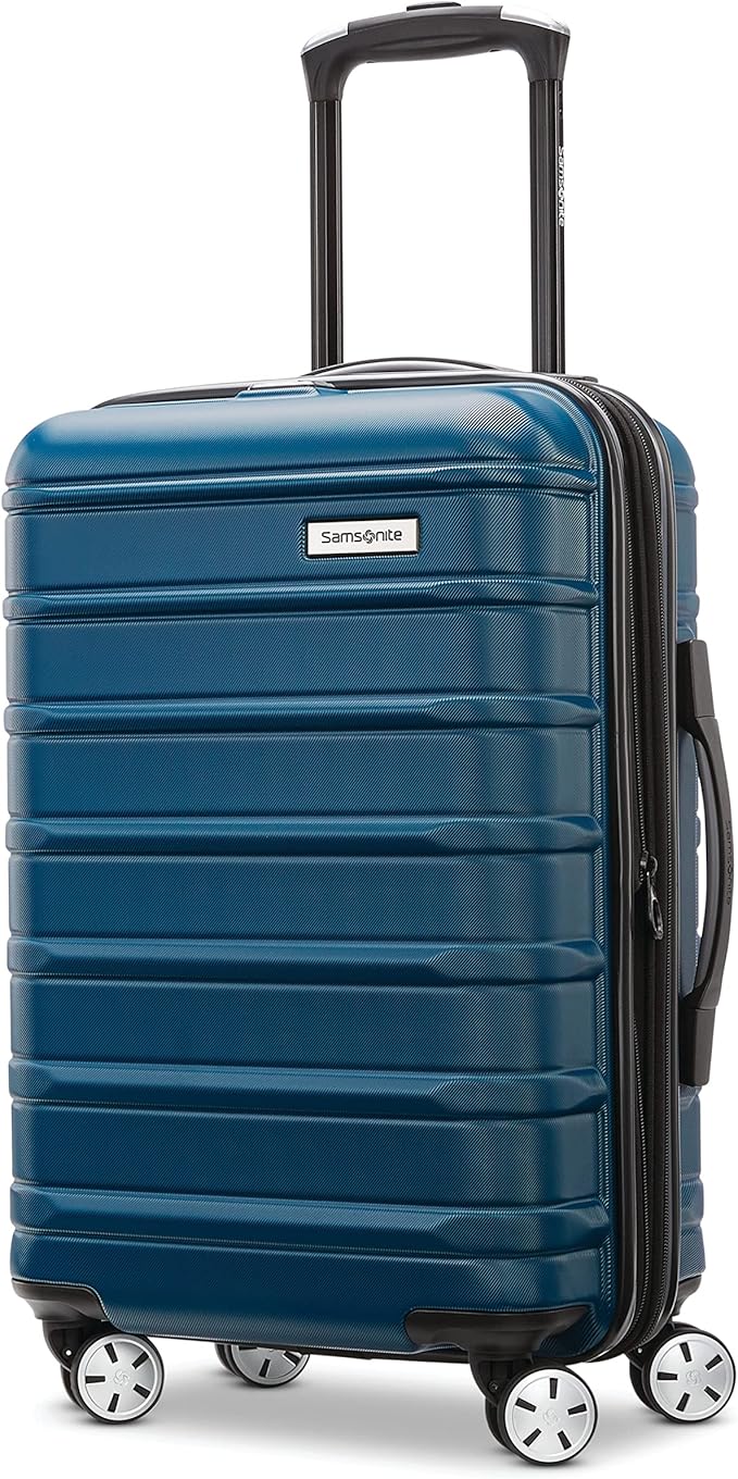 Samsonite Omni 2 International Carry-On Luggage with 360° Spinner Wheels - Scratch Resistant Hardshell - TSA, Airline-Approved - Expandable Polycarbonate Shell for Lightweight Travel - Lagoon Blue