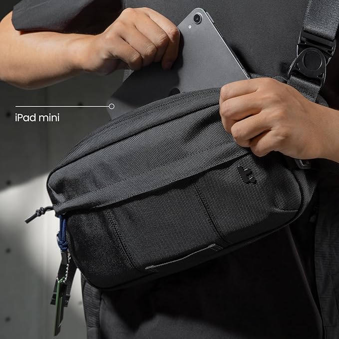 tomtoc 5.5L Sling Bag for Nintendo Switch 2, Heavy Duty Crossbody Bag for Men/Women, Water-resistant Tactical Carry Chest Daypack Travel Shoulder Pack for Steam Deck OLED, ASUS ROG Ally X, iPad mini
