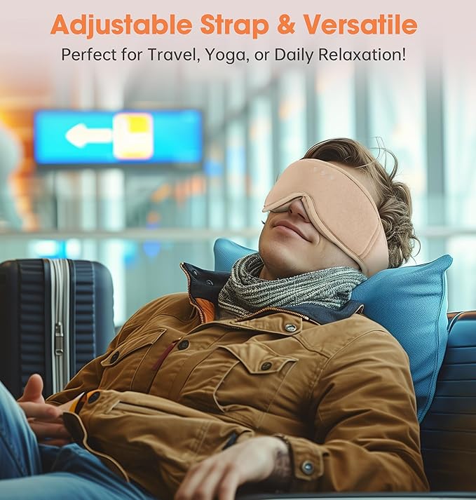 Sleep Mask with Headphones Bluetooth 5.4，LC-dolida 2025 New 3D Bluetooth Sleep Mask Headphones with Soft Bamboo Cotton for Side Sleepers Women Men, Sustainable Luxury for Better Sleep