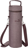 Tirrinia Single Bottle Wine Gift Carrier Bag, Insulated Travel Wine Cooler Tote with Shoulder Strap for Picnic, Party, BYOB Restaurant, Portable One Bottle Wine Chiller Container, Gift for Wine Lovers