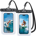 Lamicall Waterproof Phone Pouch Case - [2 Pack][Easy Lock & Heavy Duty] IPX8 Water Proof Cell Phone Dry Bag for Beach, Protector for iPhone 16 15 14 13 12 11 Pro Max Plus XS XR, Galaxy S24 S23, 4-7"