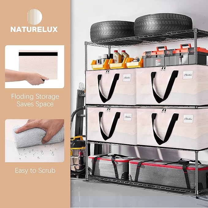 Heavy Duty Moving Bags - Extra Large Packing Bags and Storage Totes, Collapsible and Foldable Option for Moving and Storage, Clear, 93 L - 18 Pack