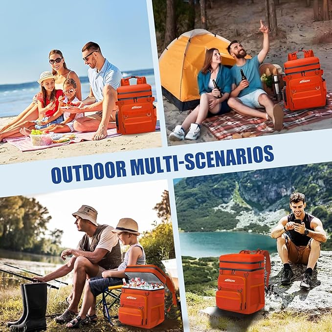 Backpack Cooler Insulated Leak Proof for Men Women 50 Cans Soft Cooler Backpack Insulated Waterproof Large Capacity Coolers Bag Portable for Lunch Camping Travel Picnic Hiking