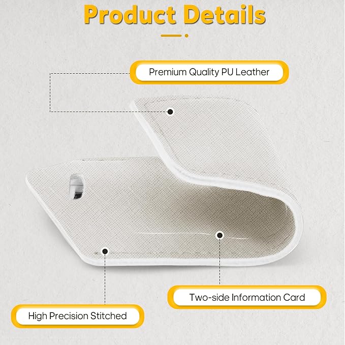 Travelambo Luggage Tags for Suitcases Faux Leather Privacy Protection 2 Pack Bag Tags Travel Accessories Essential, Cross White