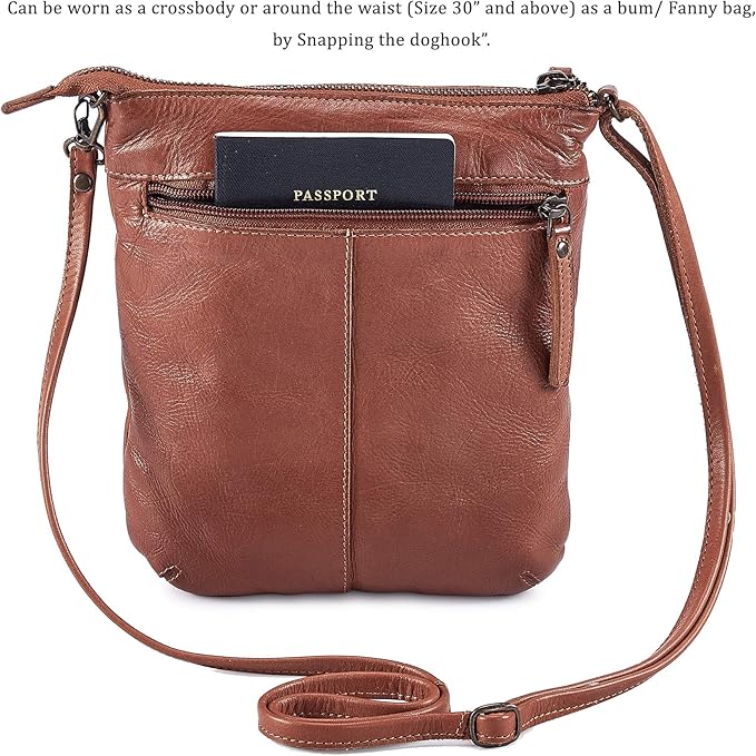 Crossbody Sling Bag for Women Small Real Leather Purse Vintage Travel Crossover Shoulder Bag Handmade