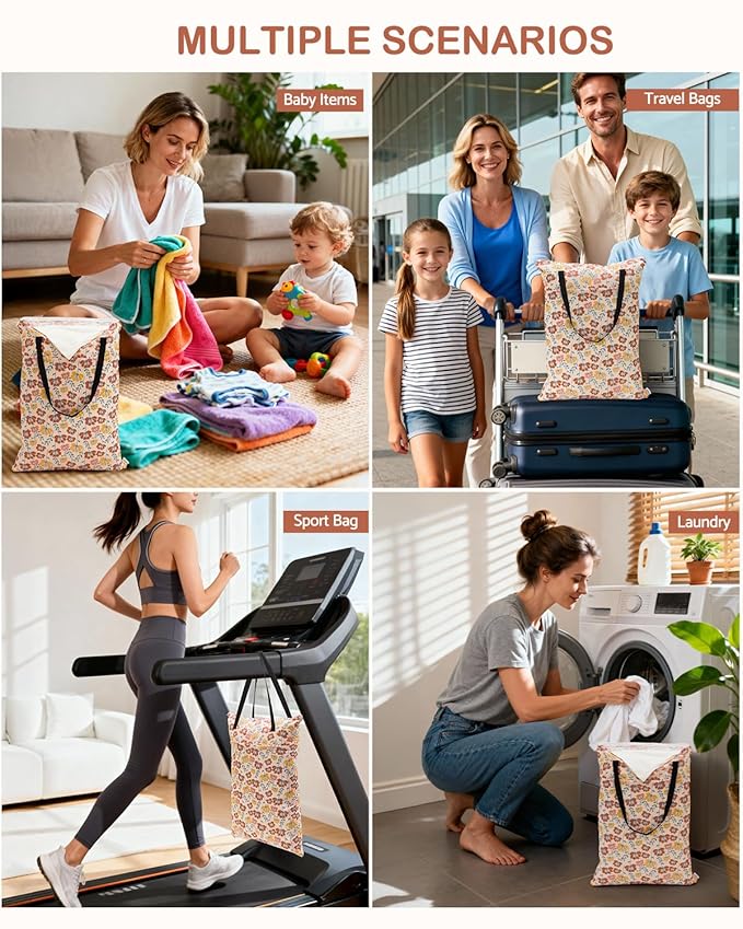 ALVABABY 2 Pack Large Wet Dry Bag Waterproof Hanging Cloth Diaper with Double Zippered Pockets 25x18 inches 2HL03