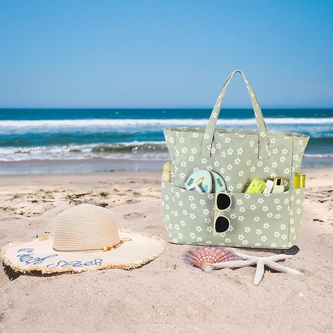 Waterproof Beach Tote Pool Bags for Women Ladies Extra Large Gym Tote Carry On Bag With Wet Compartment for Weekender Travel