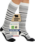 Merino Wool Compression Socks for Women Men, 15-20 mmHg Knee High Socks for Flying, Travel, Running