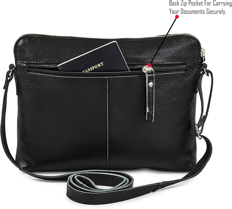 Wise Owl Accessories Small Soft Pebbled Real Leather Crossbody Handbags Purses Sling Crossover Shoulder Bag