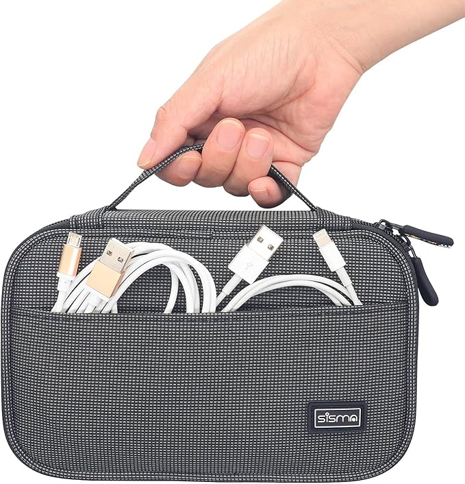 sisma Travel Electronics Organizer Tech Accessories Case Small Carrying Bag for Charging Cables Phone Chargers USB Plugs Power Cords Earbuds Adapter - Special Edition
